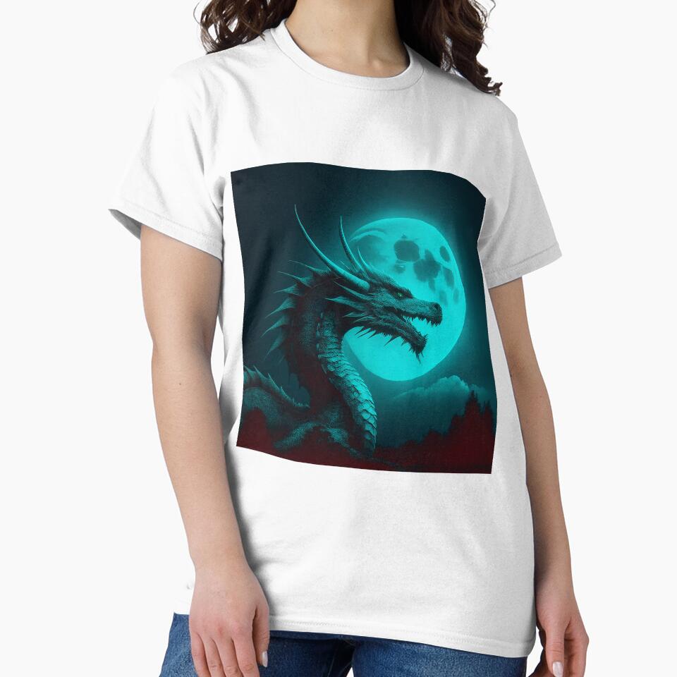 Dragon in blue-green moonlight by BAR DEC