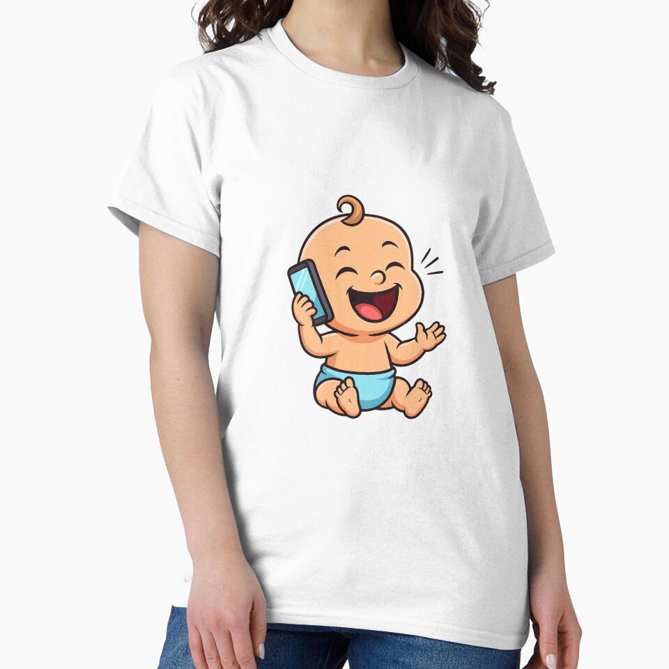 Laughing Baby on the Phone – Cute Cartoon Design by luckyyouth