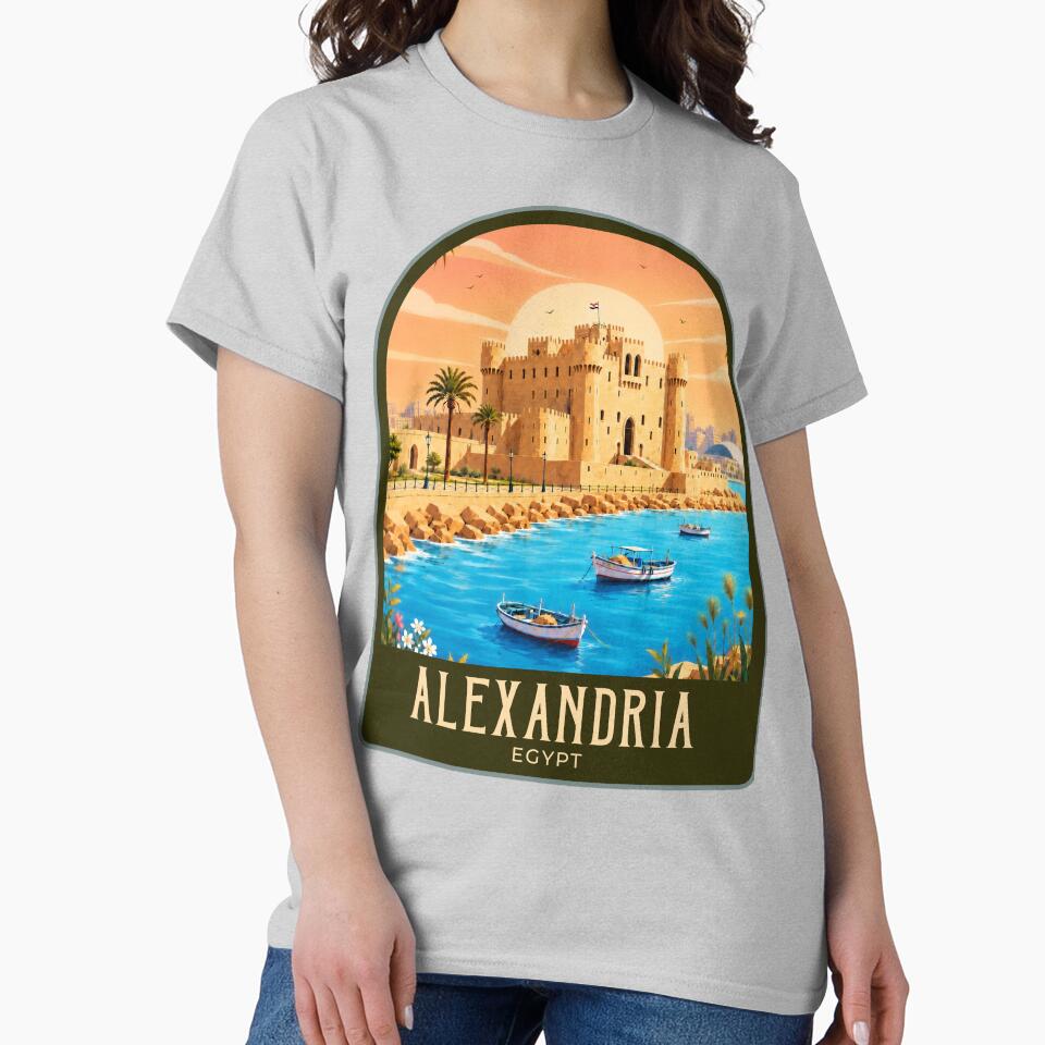 Alexandria Egypt Vintage Travel Illustration by HomeLivingCo