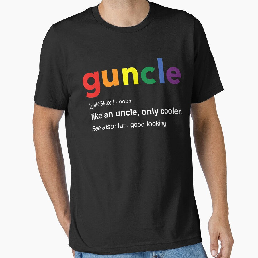 Guncle Definition Rainbow Pride Color for Gay Uncle by SeppeGoffin
