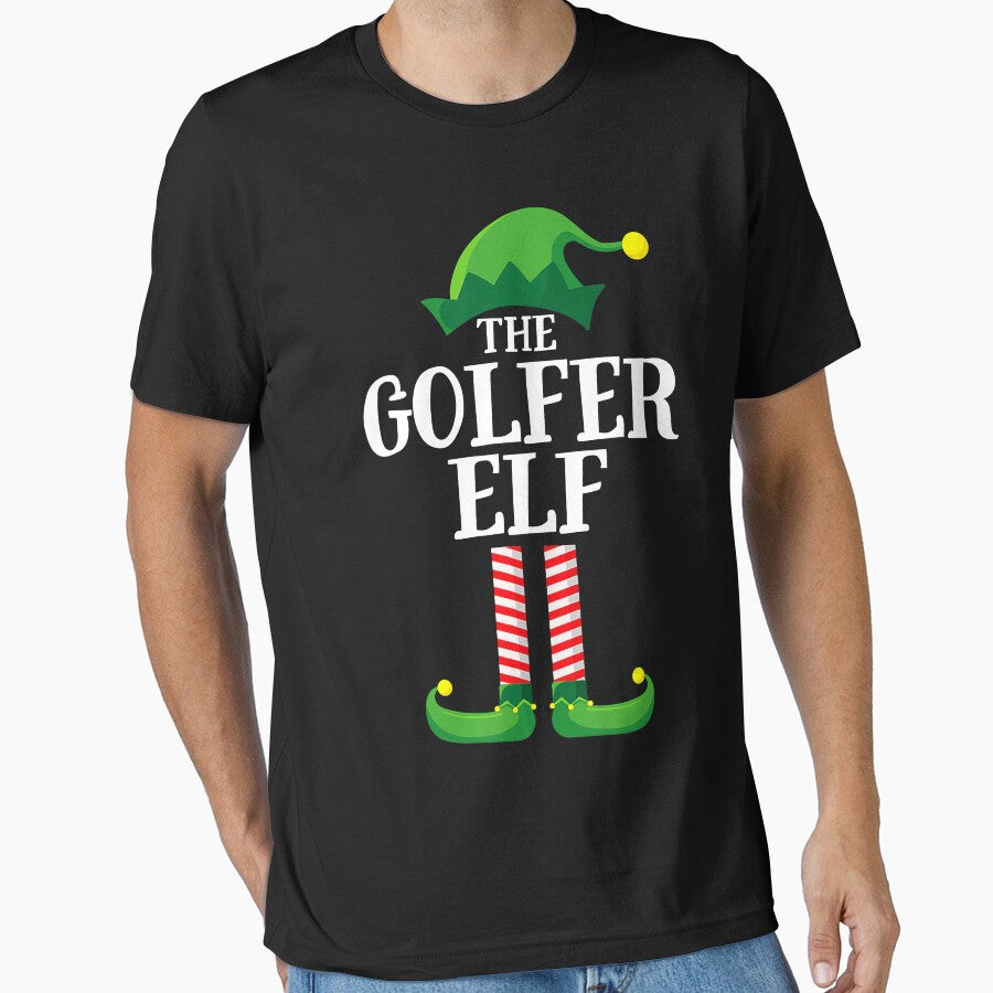 Golfer Elf Matching Family Group Christmas Party Pajama by SethFrancis37