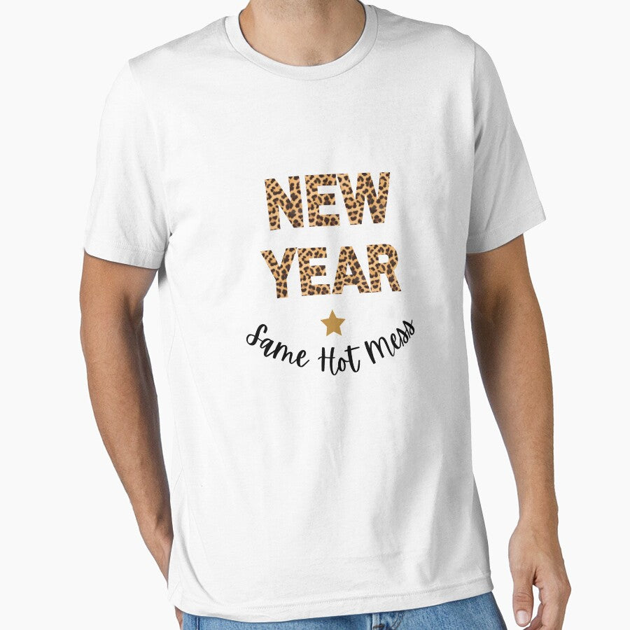 Funny New Year Same Hot Mess in Leopard for Women by FazCreations