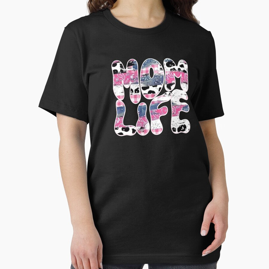 Cute Mom Life Retro Style In Pink And Blue Lettering by handsoftime2020