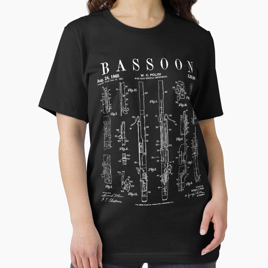 Bassoon Player Vintage Patent Bassoonist Drawing Print by GrandeDuc