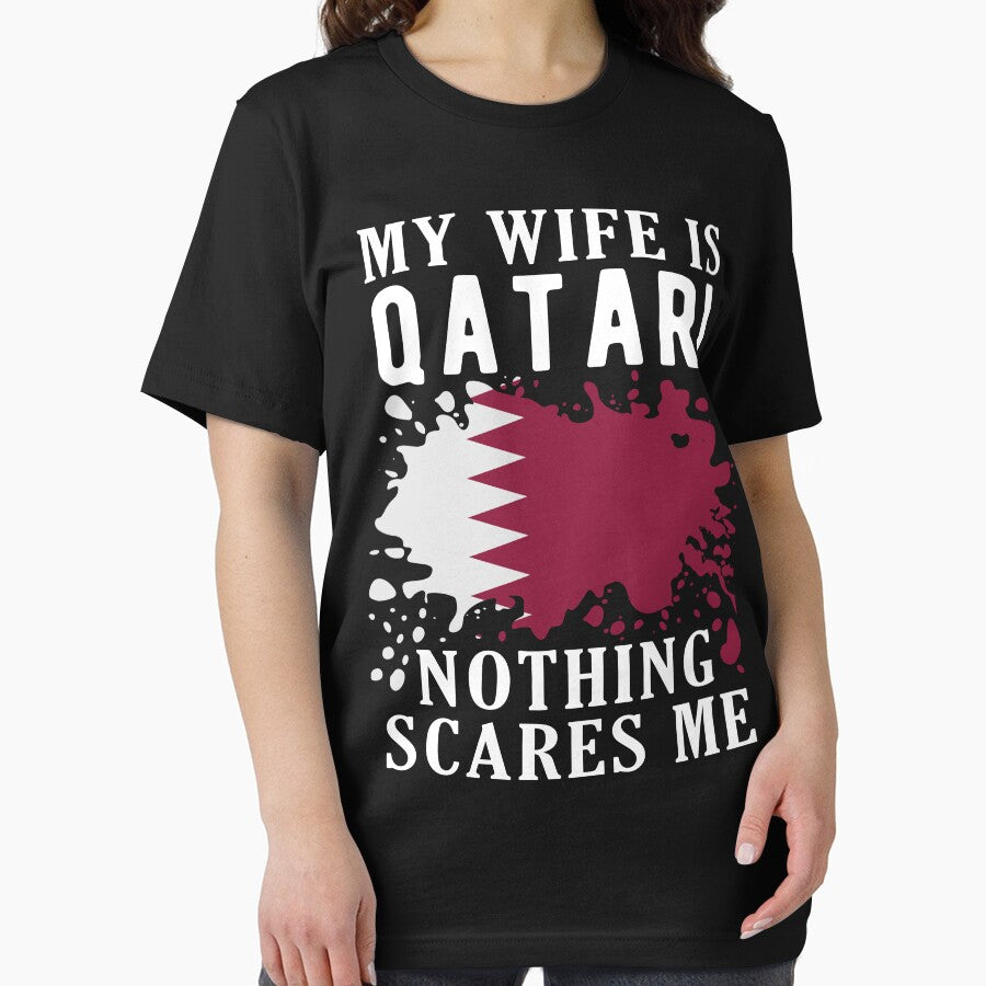 My Wife Is Qatari Nothing Scares Me Qatar Flag by OX-tright