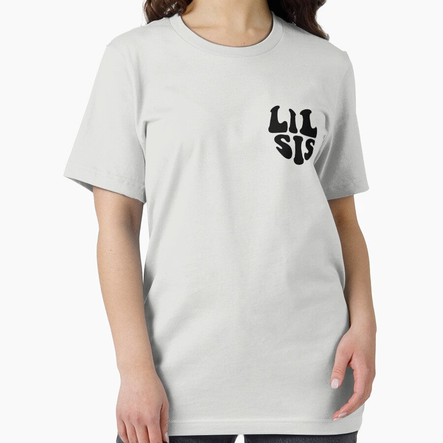 Lil Sis Black Heart Wavy Typography by WAMTEES
