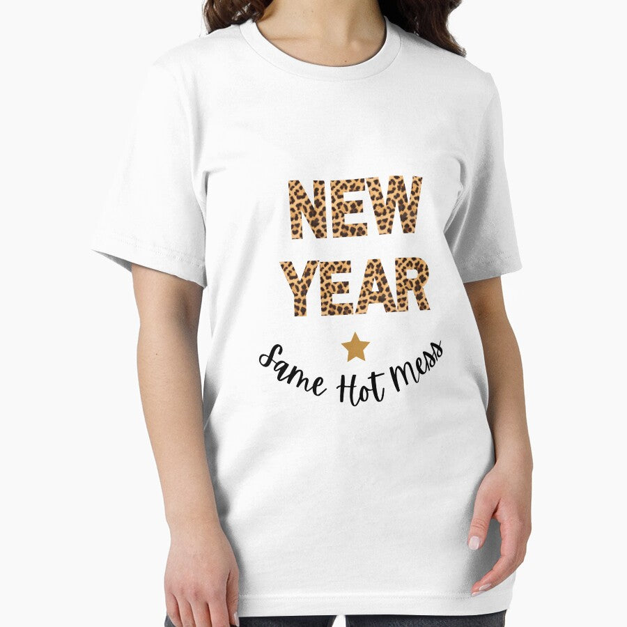 Funny New Year Same Hot Mess in Leopard for Women by FazCreations