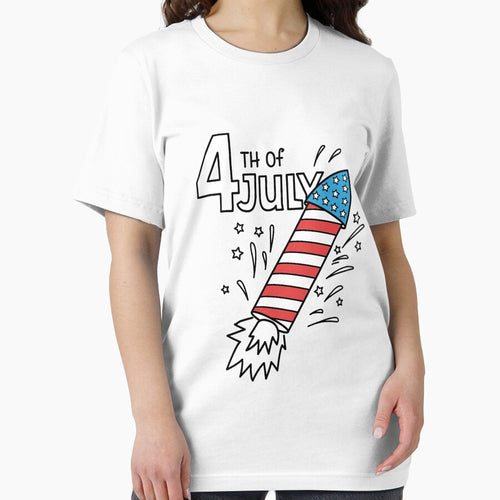 4th of July Fireworks Patriotic T-Shirt by Pliskin-Design