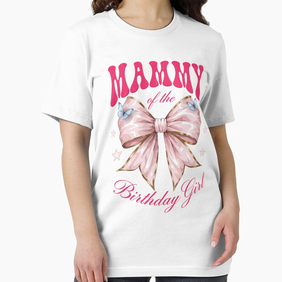 Mommy of the Birthday Girl Cute Pink Bow - Mom Matching Family by CutOutIdols