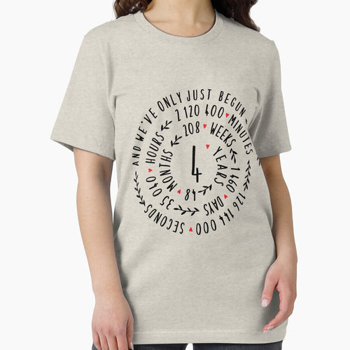 4 Years Linen Wedding Anniversary Tee Cute Gift For Wife And Husband by MemWear