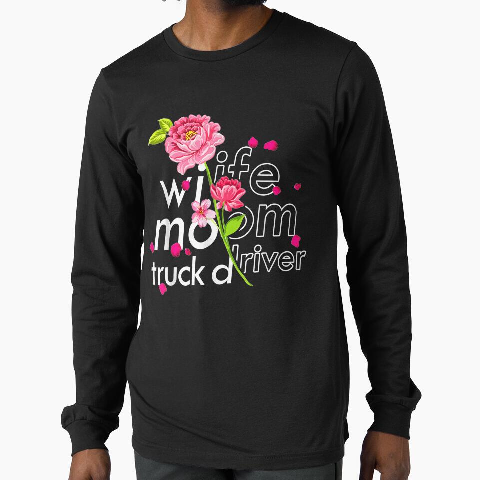 Wife Mom Truck Driver Mother's Day Floral Trucker by vivanbess