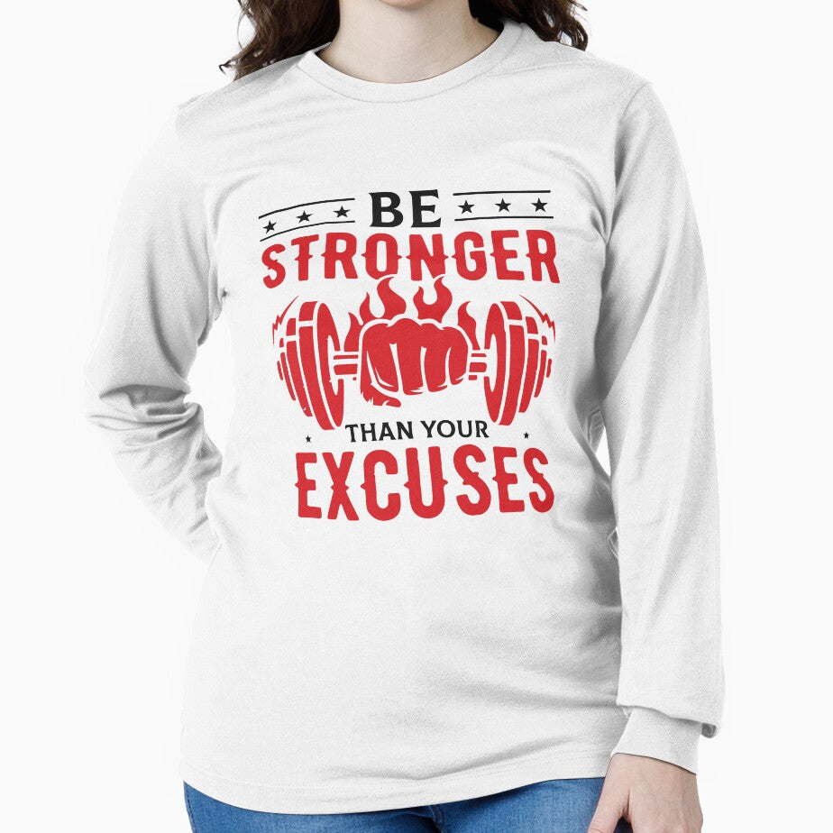Be stronger than your excuses workout red and black design by Smartmano
