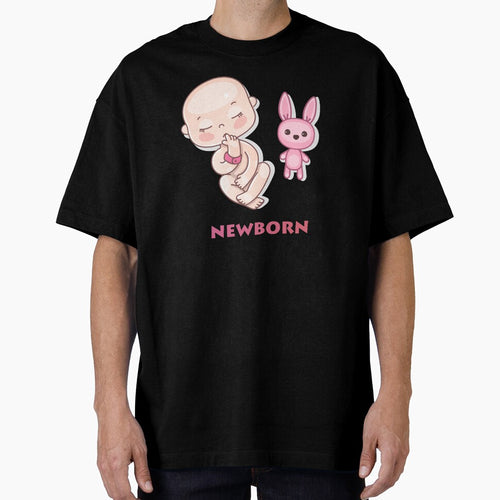 A newborn baby sleeps with a bunny toy by Nina Vetrova