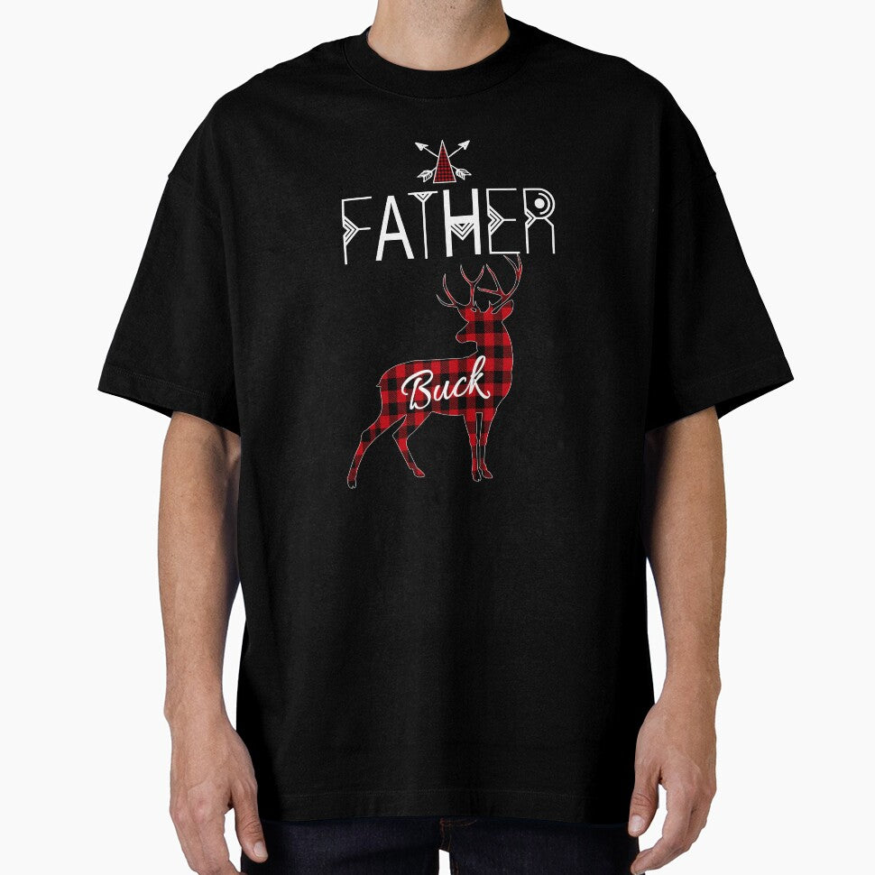 Father Buck Deer Buffalo Plaid Family Christmas Camping Holiday Gift by Sapphire Star