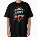 Pastel Happy Easter Typography with Floral Egg Decorations by Crazyegg01