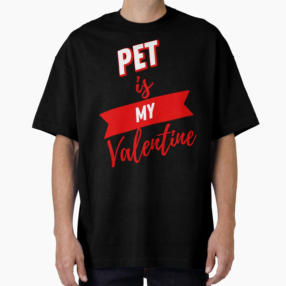 Valentines Day Couples Matching Valentine Fun | Pet Is My Valentine Red And Black by Rainbows Rock