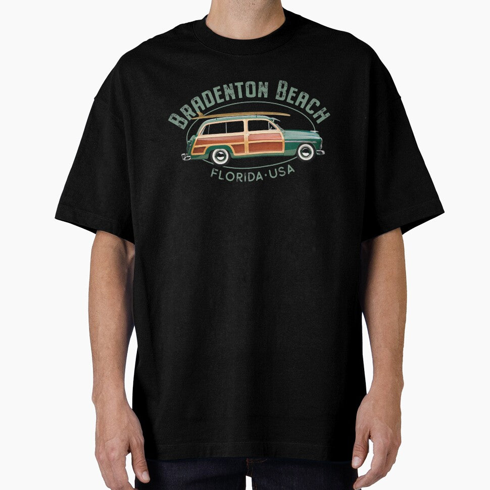 Bradenton Beach Florida Vintage Surfing Design by Futurebeachbum