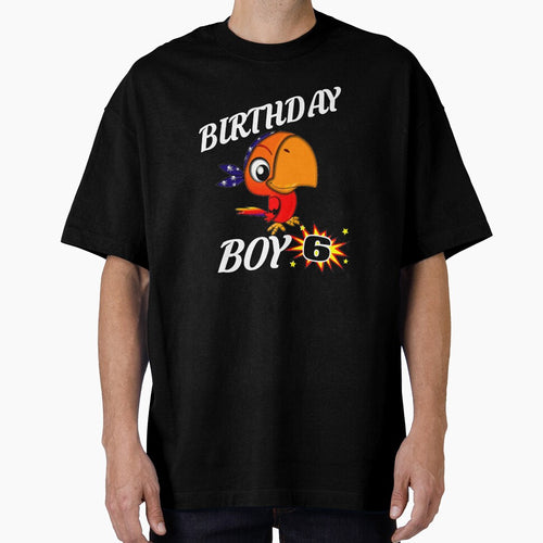 6 Years Old Birthday Design Gift Pirate Bird Shirt by drwigglebutts