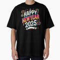 Happy New Year 2025 T-Shirt – Festive Fireworks Design by BlankCanvasHaHa