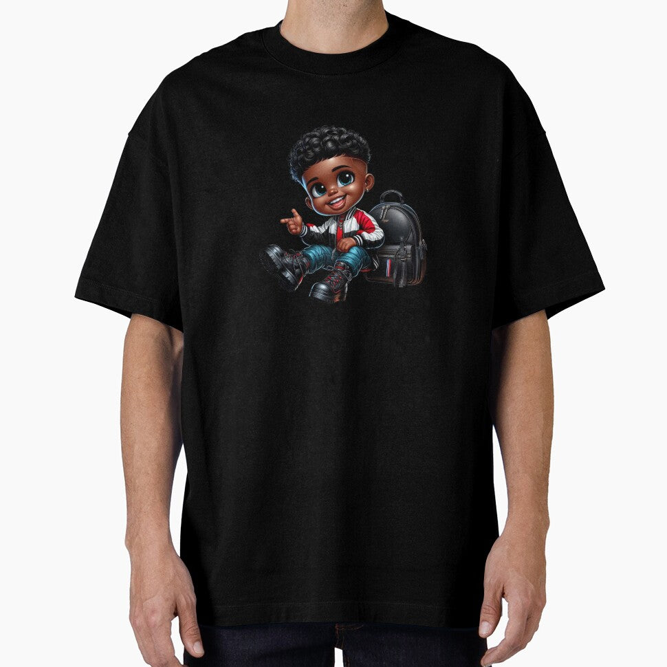 Smiling Black Kid Cartoon Character by Lulunza