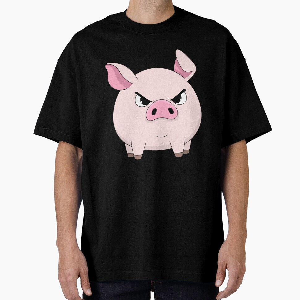 Angry Cute Pig Cartoon Funny Animal T-Shirt | Grumpy Pig Lover Gift by Yesss-Mau