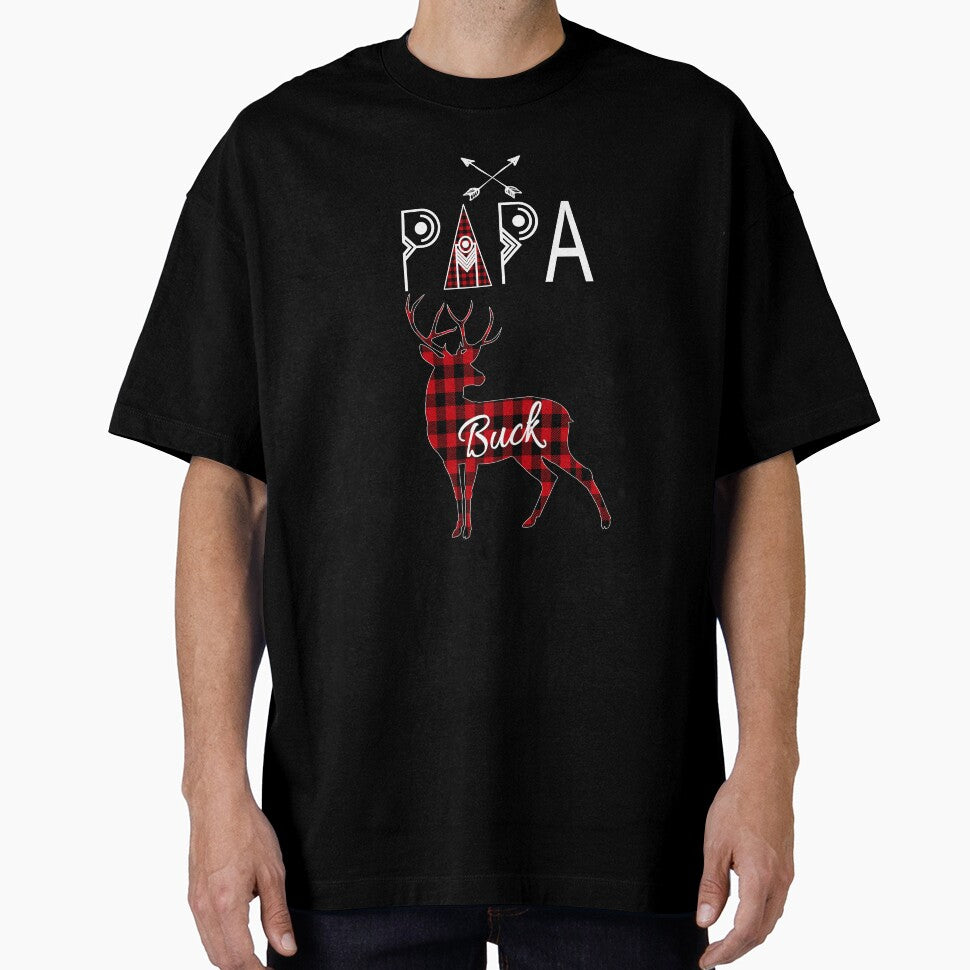 Papa Buck Deer Buffalo Plaid Family Christmas Camping Holiday Gift by Sapphire Star