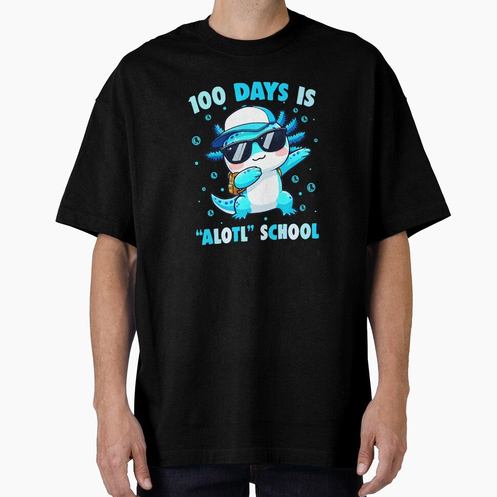 100 Days Is Alotl School Funny Axolotl Student Teacher by MOnnroyu