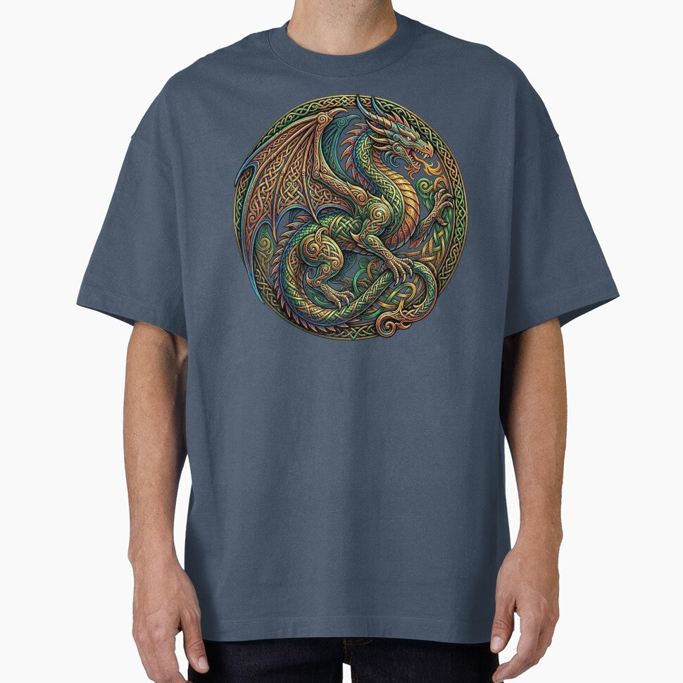Celtic Dragon Scales Circle Iridescent Knotwork by Johan Proud Blade