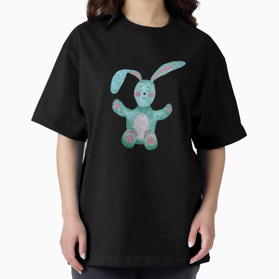 Rabbit blue textured cute a watercolor sketch black by Yana Mustafina | Boho Soulful Designs