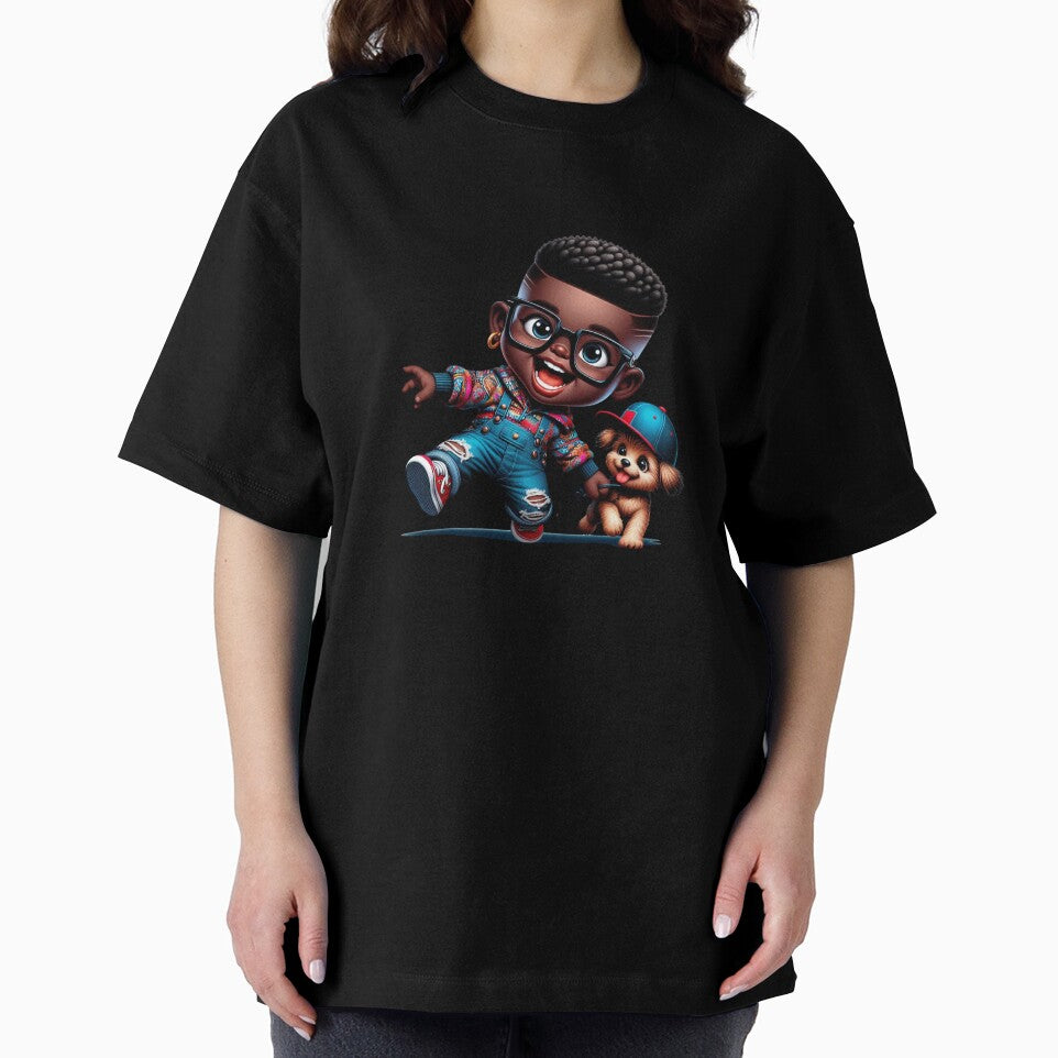 Stylish Black Child Cartoon Character by Lulunza