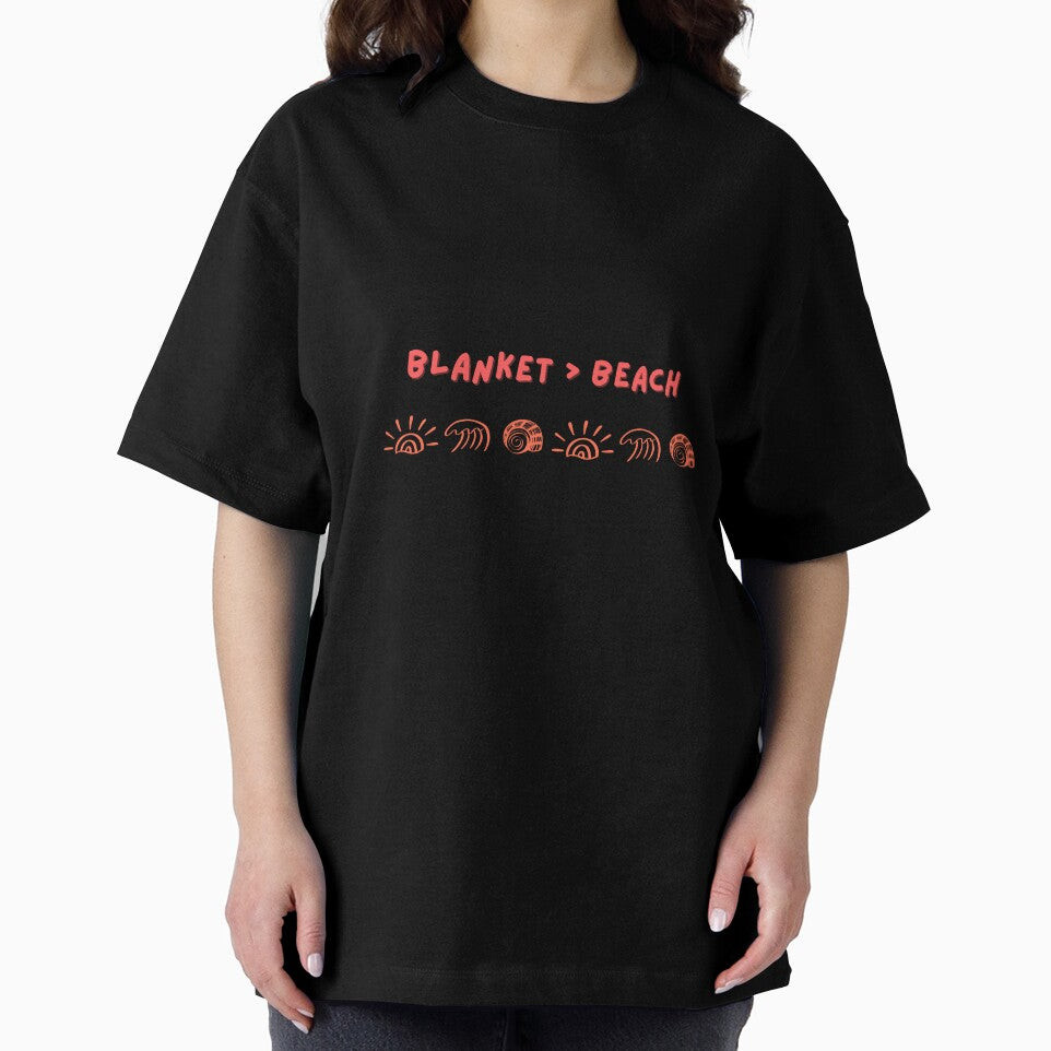 Blanket Over Beach Funny Cozy Summer T-Shirt | Introvert Humor Tee | Lazy Summer Shirt | Anti-Beach Vibes Gift | Chill Indoors Top by TeeFactory1