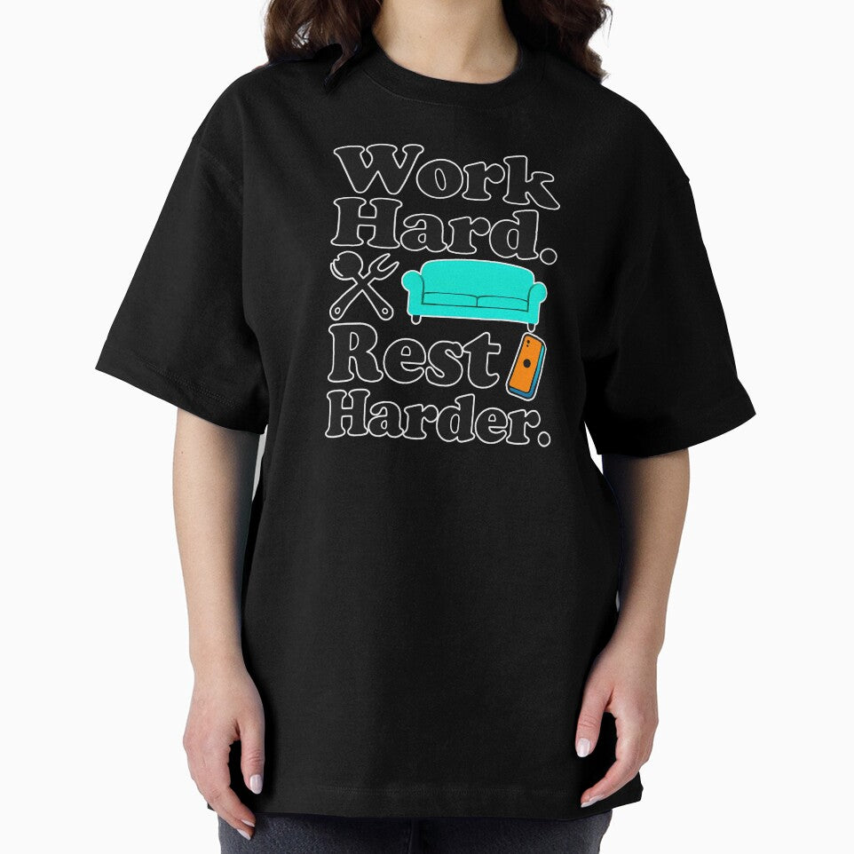 Work Hard Rest Harder Funny Lifestyle Shirt – Relax Motivation Design by Topoartispp