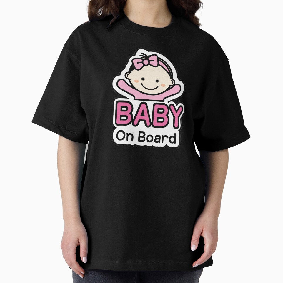 Cute Baby Girl On Board Sign – Pink Bow Car Sticker by BeUniqueCo