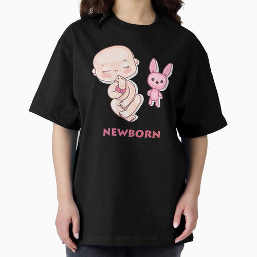 A newborn baby sleeps with a bunny toy by Nina Vetrova