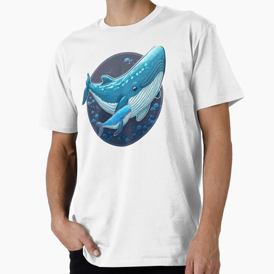 Baby and mama whale by Stickandteach