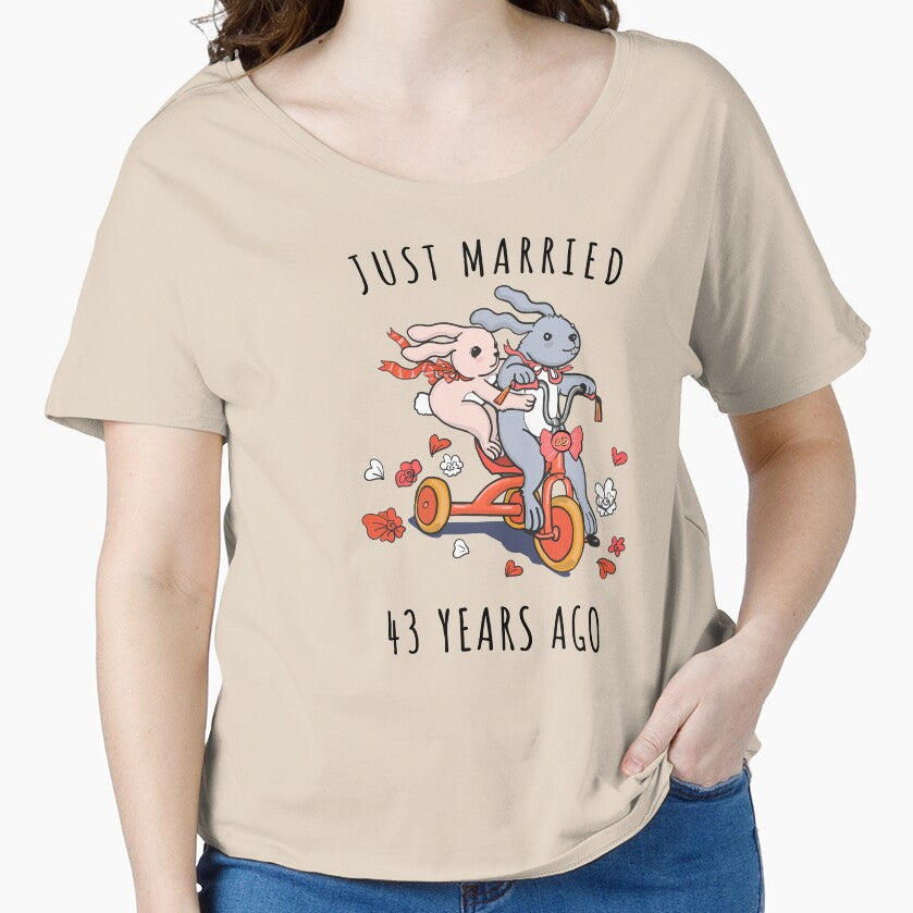 Just Married 43rd Years Ago - 43rd Anniversary Couple Bunnies Tee, Phone Cases And Other Gifts by MemWear