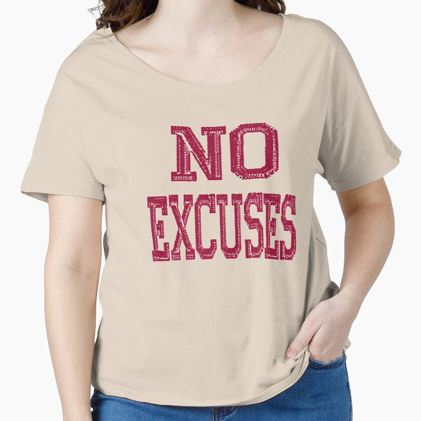 No Excuses with red text by seansdigitalart