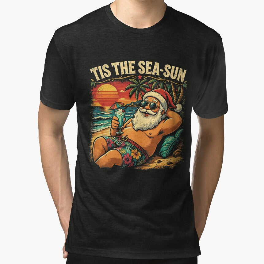 Beach Santa Tis the Sea-Sun Christmas In July Vintage by CF_VintageDesign