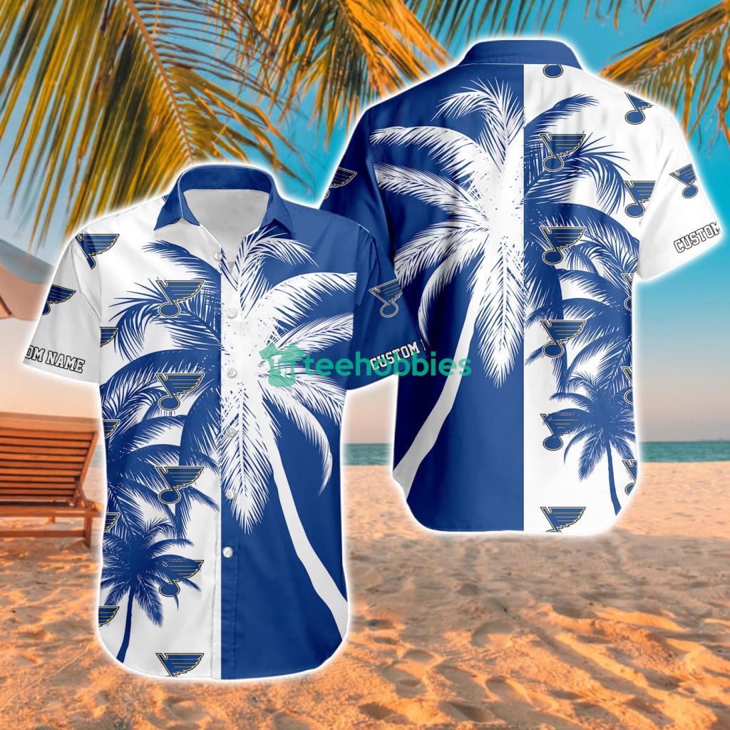 St Louis Blues Aloha Tropical Hawaiian Shirt For Men And Women Custom Name