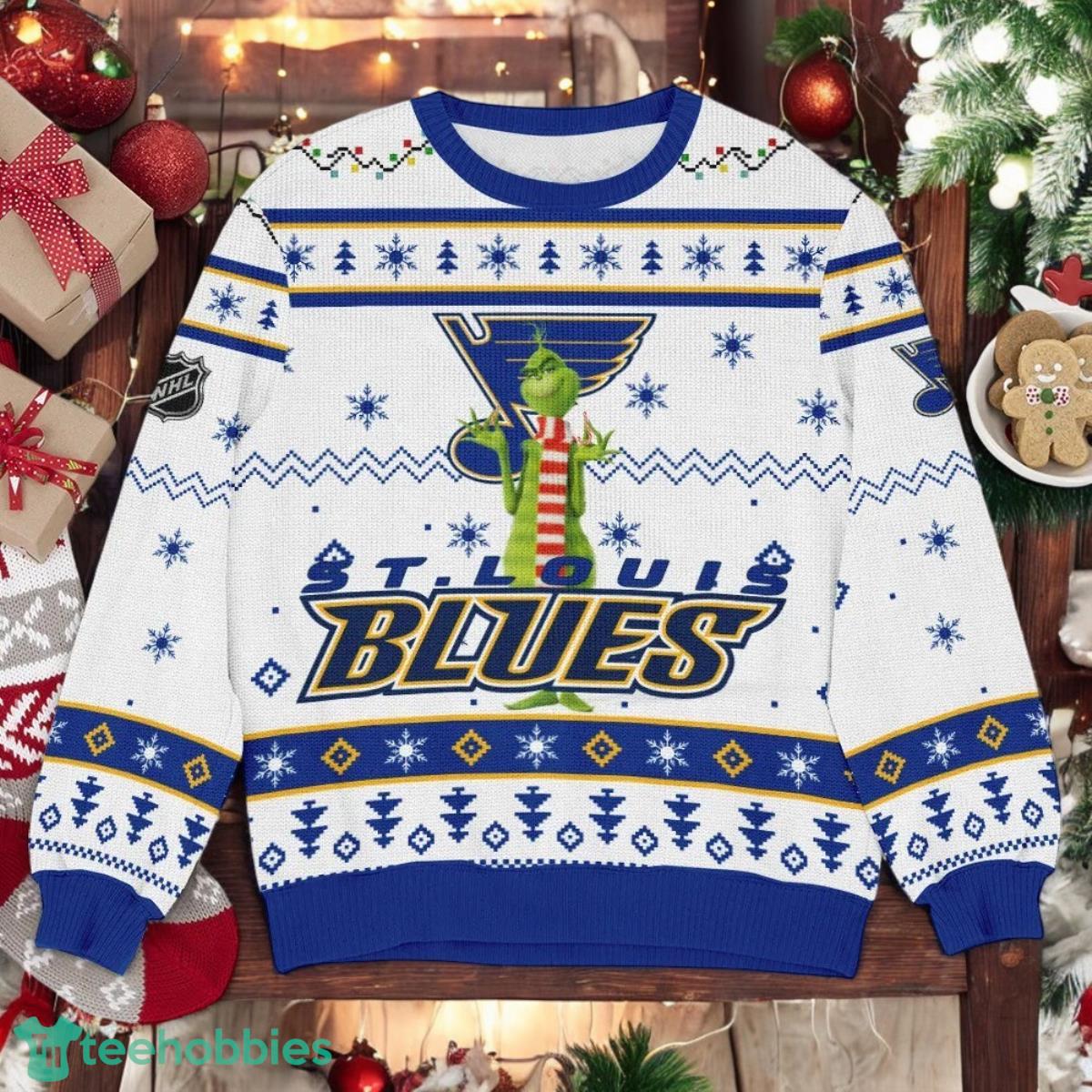 St. Louis Blues NHL Grinch Ugly Christmas Sweater Team Holiday Christmas Gift