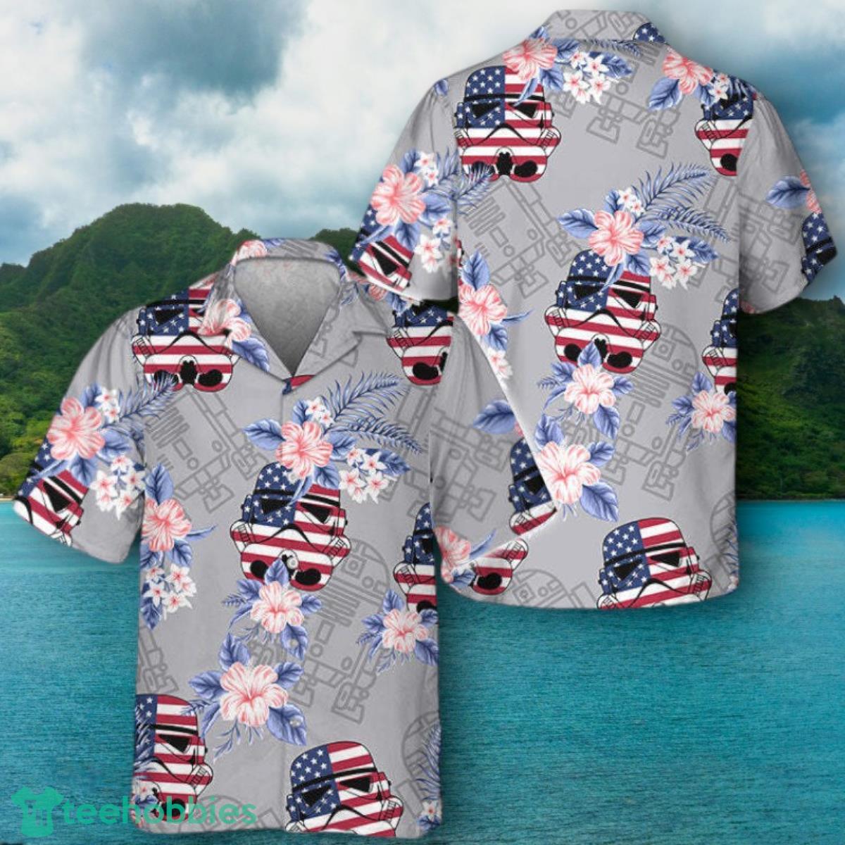 Stormtrooper Helmet American Flag Hawaiian Shirt Impressive Gift
