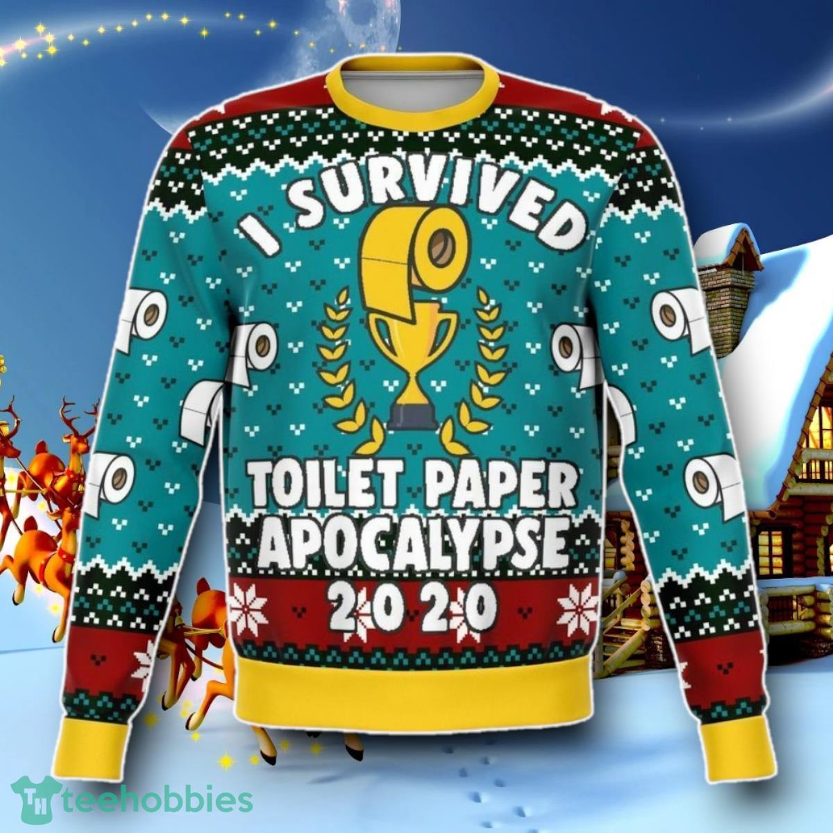 Survived Toilet Paper Apocalypse Ugly Christmas 3D Sweater Special Gift