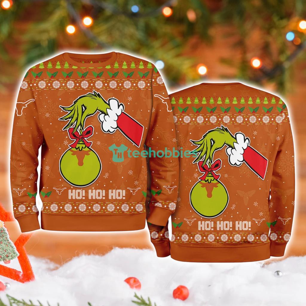 Texas Longhorns Ncaa Grinch Hand Ugly Christmas Sweater 3D