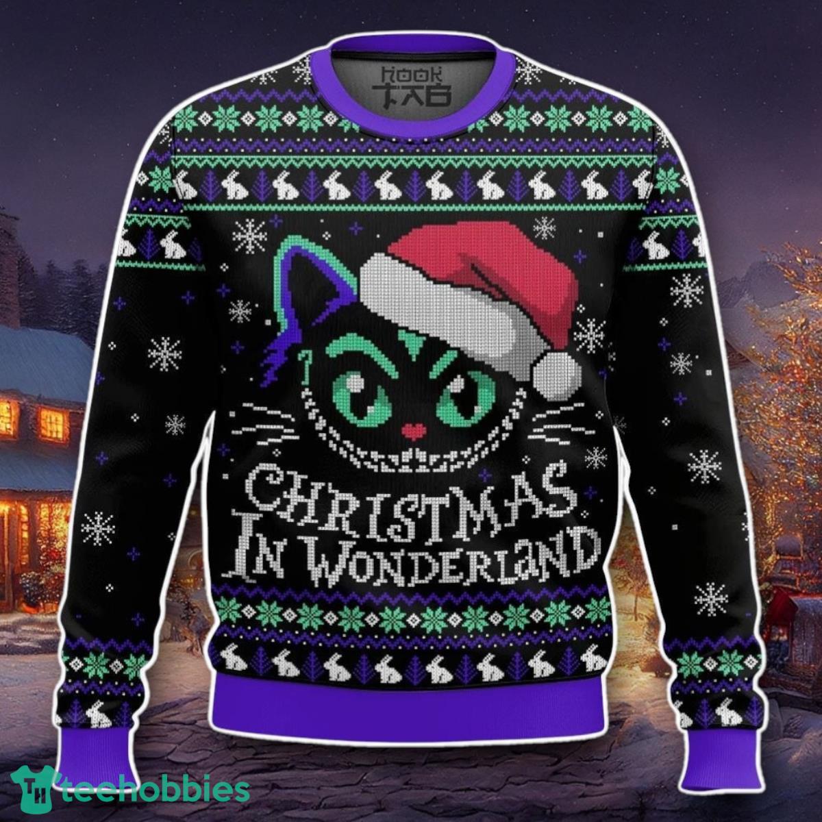 The Cheshire Cat, Christmas In Wonderland, Christmas Ugly Sweater Unique Gift