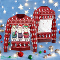 Three Llama Ugly Christmas Sweater Cute Alpaca Family Holiday All Over Print 3D Sweater