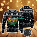 Ugly Christmas Sweater With Snowflake Pattern Featuring Chivas Themed Festive Cartoon