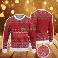 Ugly Christmas Sweater With Snowflake Pattern Featuring Flamingo Parade Motif