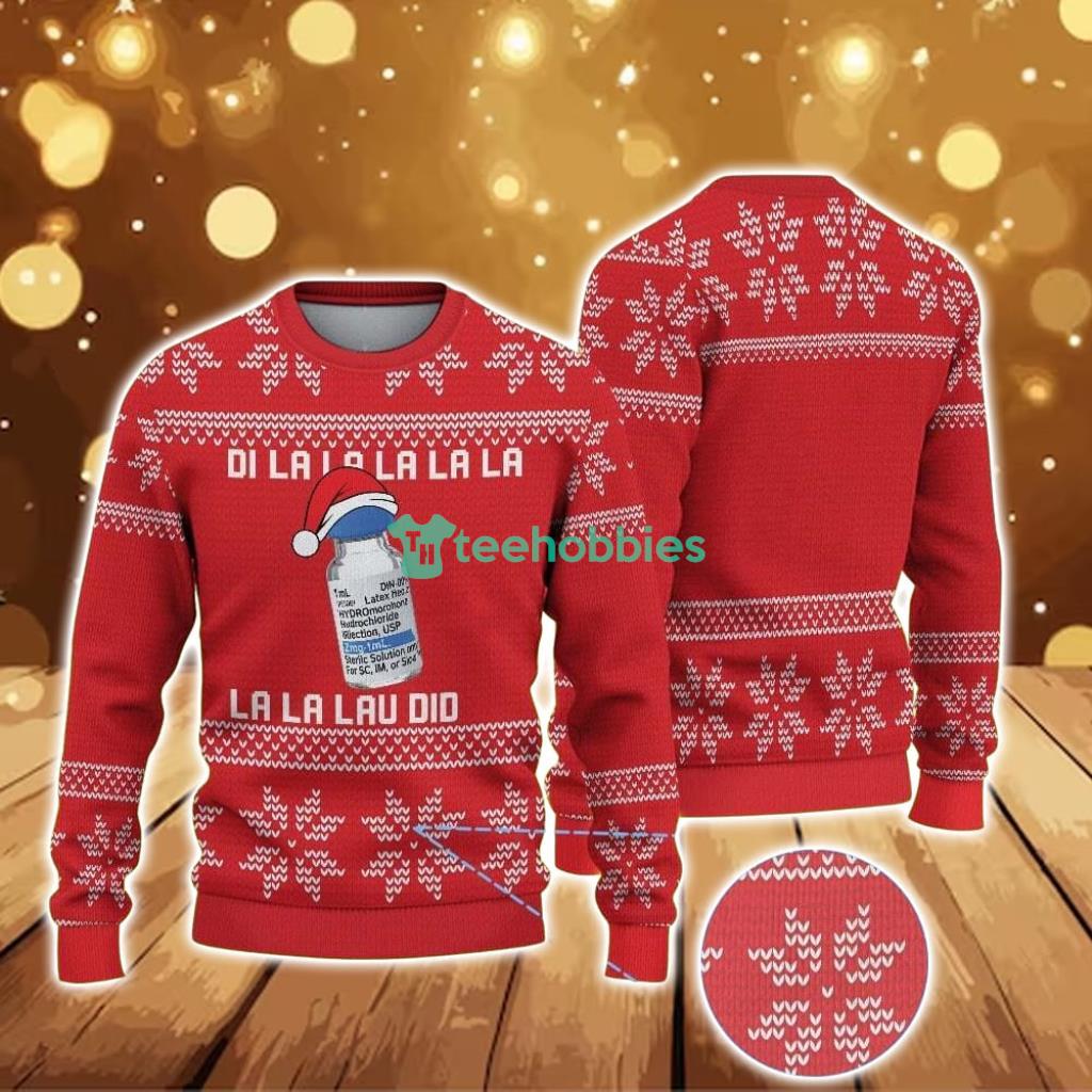 Ugly Christmas Sweater With Snowflake Pattern Featuring Nurse Medical Bottle