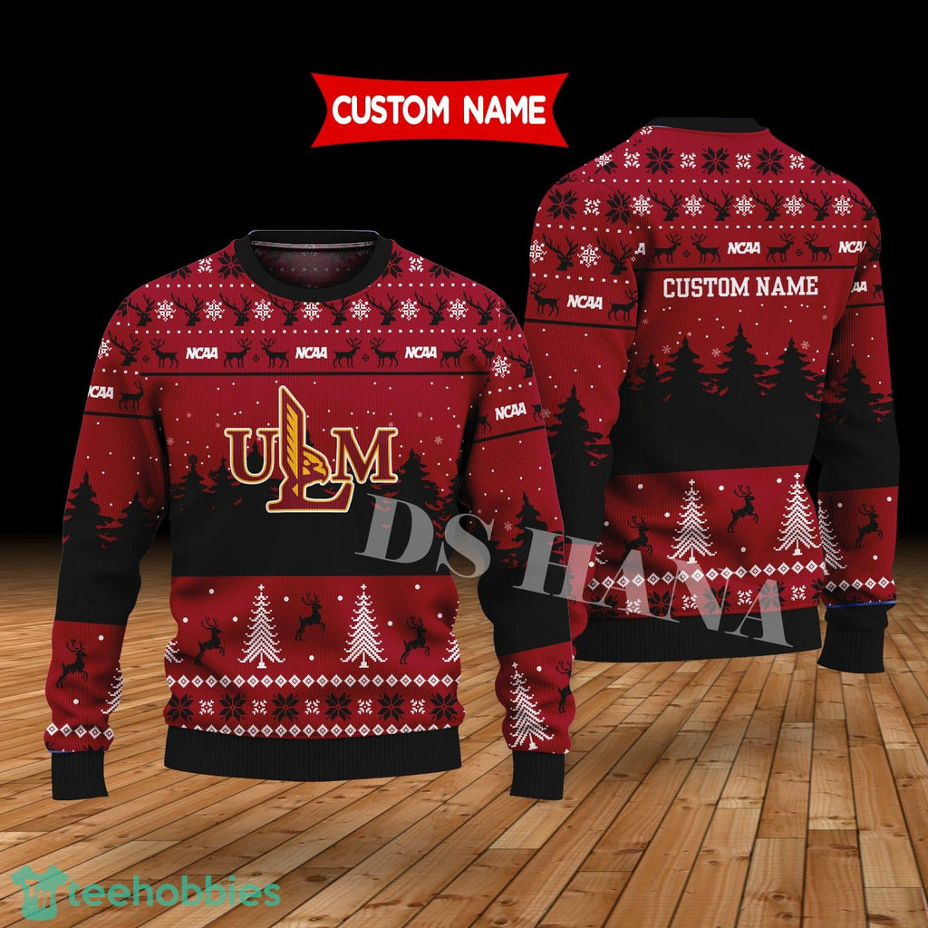 UL Monroe Warhawks Custom Name Merry Xmas Sweater For UL Monroe Warhawks Fans Sweater