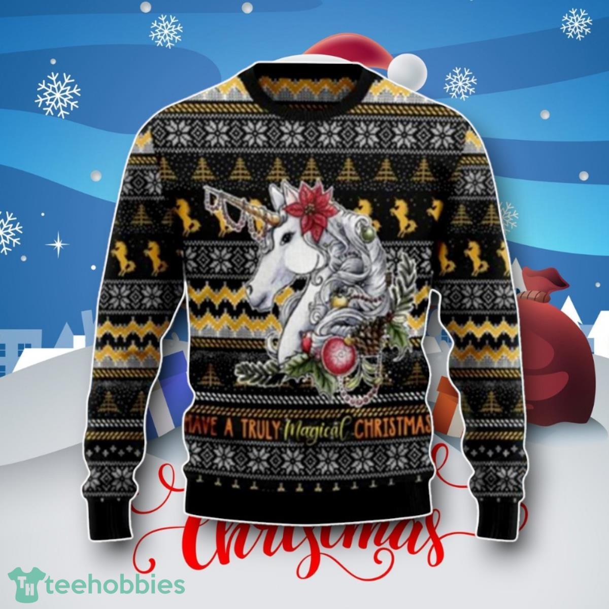 Unicorn Truly Magical Christmas Ugly Christmas Sweater Unique Gift